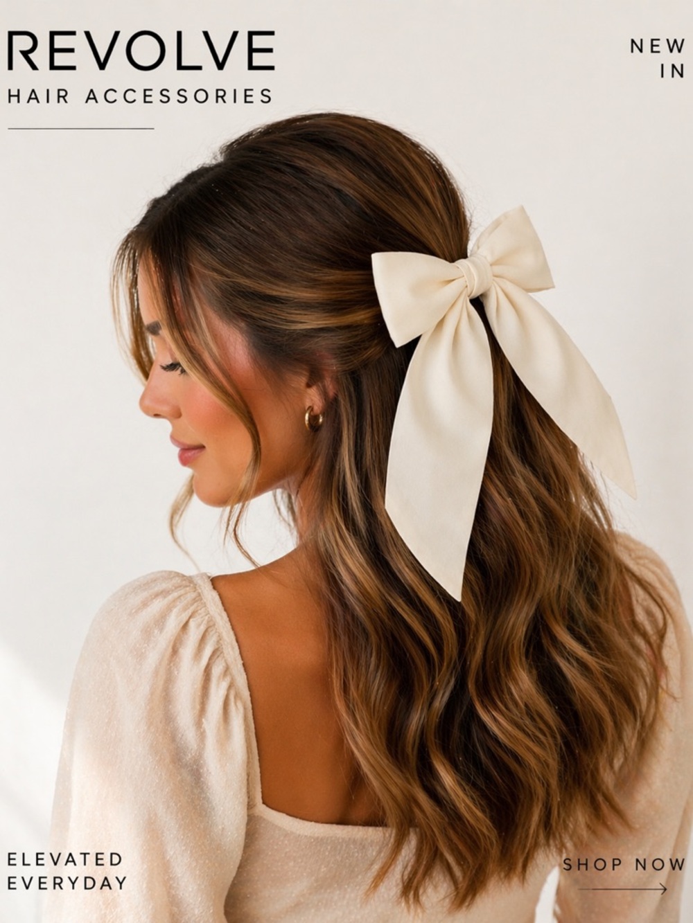Cream Bow Hair Clip - Elegant Women’s Hair Accessory